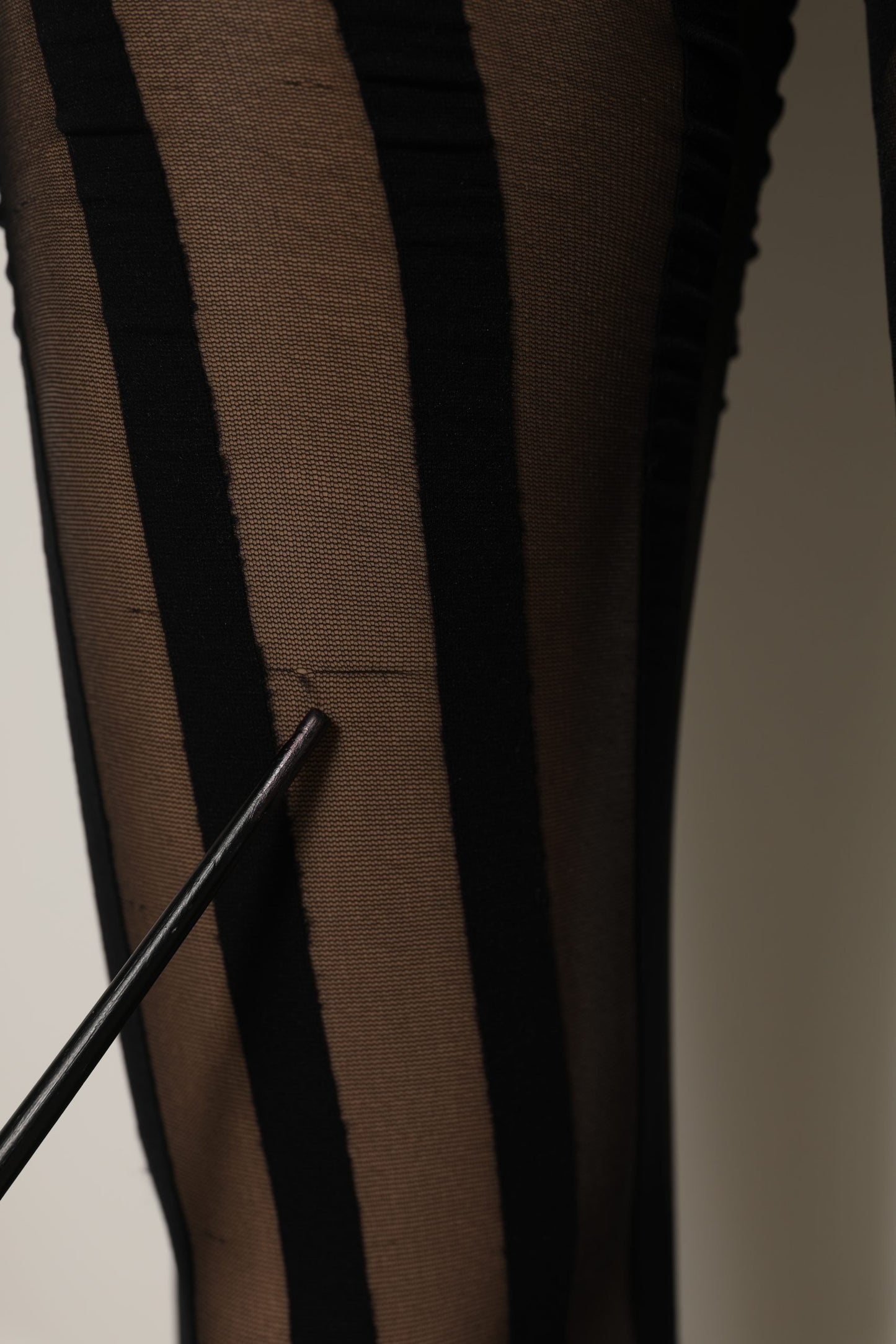 Black Nylon Stripes Tights Stockings Pantyhose Socks