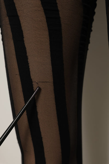 Black Nylon Stripes Tights Stockings Pantyhose Socks