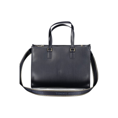 Blue Polyurethane Women's Bag