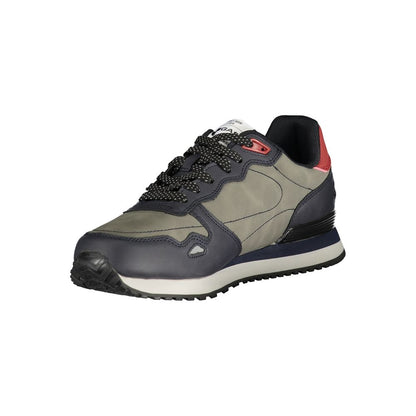 Blue Polyester Men Sneaker
