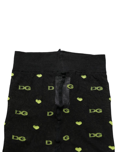 Black Nylon Logo Tights Stocking Pantyhose Socks