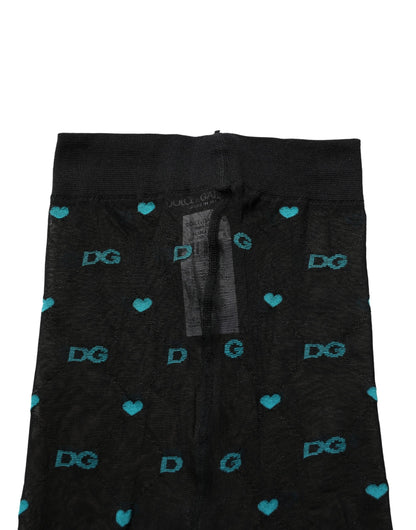 Black Nylon Logo Tights Stocking Pantyhose Socks