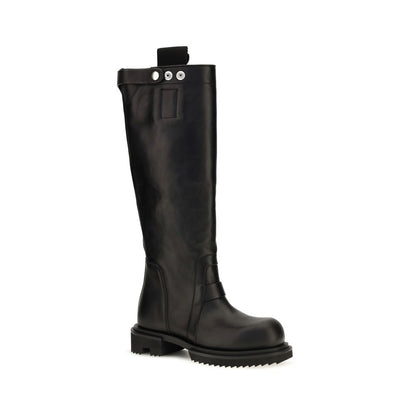 Black Calf Leather Bos Taurus Rain Boots