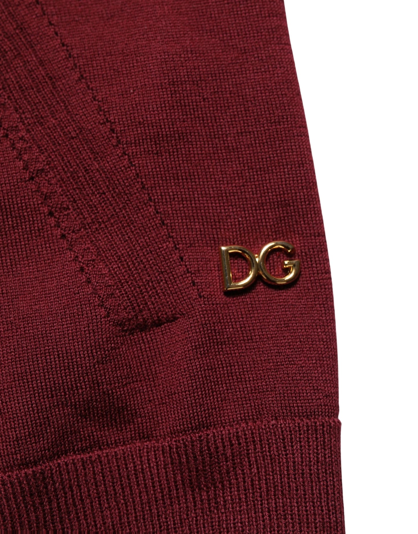 Maroon Wool Knitted CrewNeck Pullover Sweater