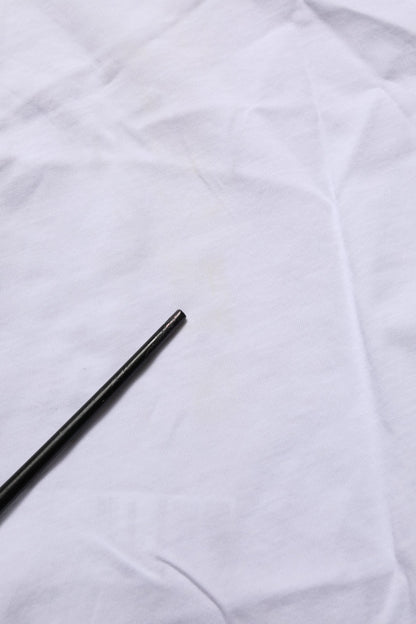 White Logo Patch Cotton Crew Neck T-shirt