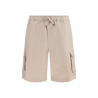 Beige Linen Bermuda Shorts
