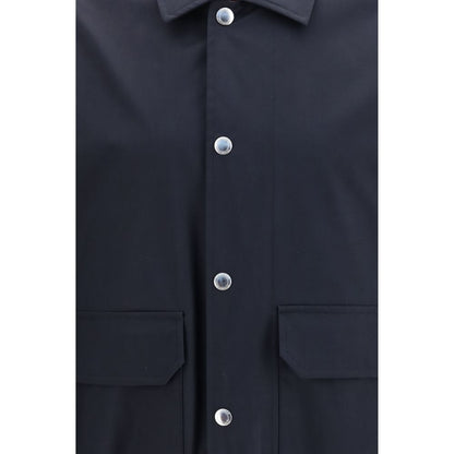 Blue Silk Biker Jacket