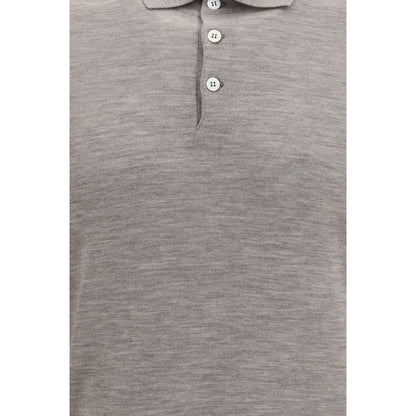 Gray Cashmere Polo Shirt