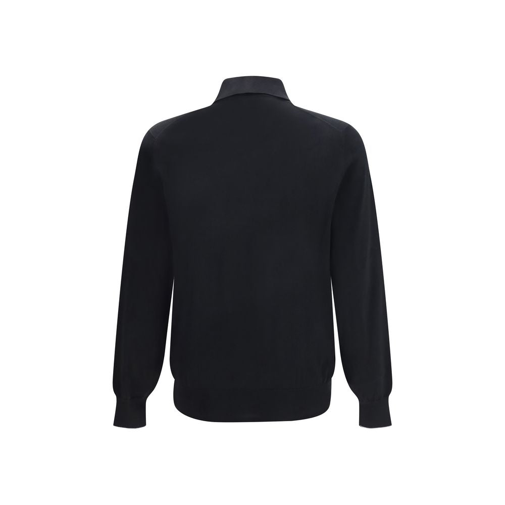 Black Cotton Long Sleeve T-Shirt