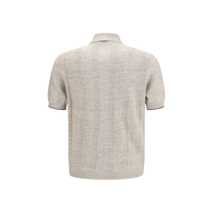 Beige Cotton Polo Shirt