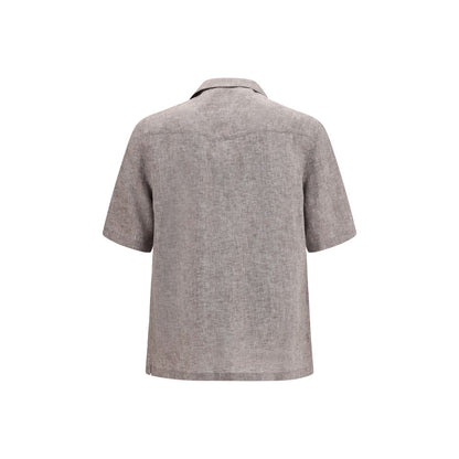 Gray Linen Shortsleeve Shirt