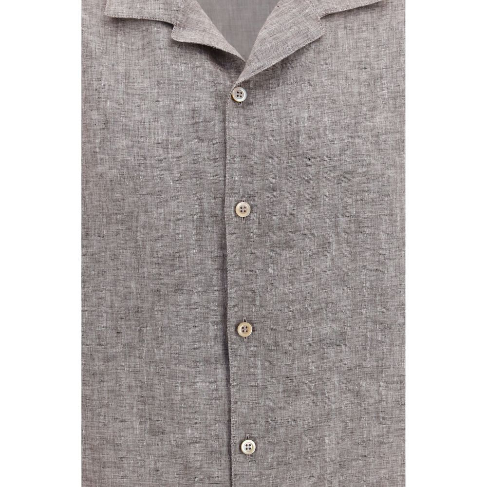 Gray Linen Shortsleeve Shirt
