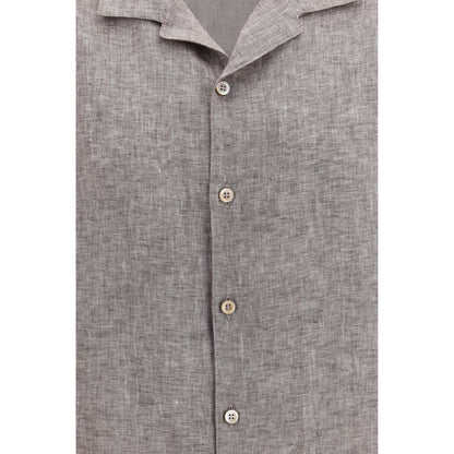 Gray Linen Shortsleeve Shirt