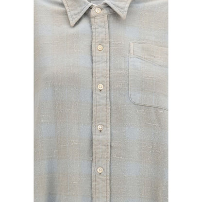 Blue Cotton Pattern Shirt