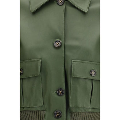 Bicolor Leather Leather Jacket