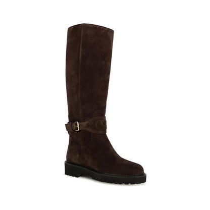 Brown Suede Leather Boots