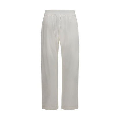 White Cotton Athletic Pants