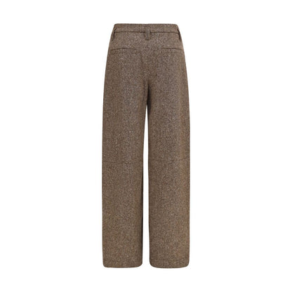 Brown Wool Oves Aries Casual Pants