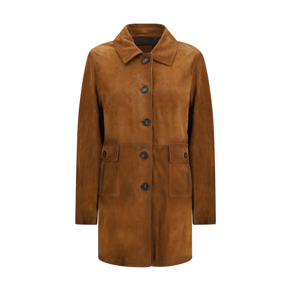 Brown Calf Leather Bos Taurus Full-Length Jacket