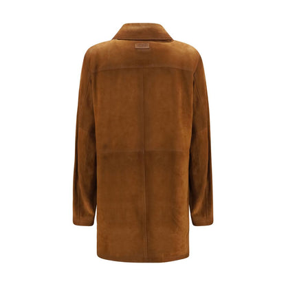 Brown Calf Leather Bos Taurus Full-Length Jacket