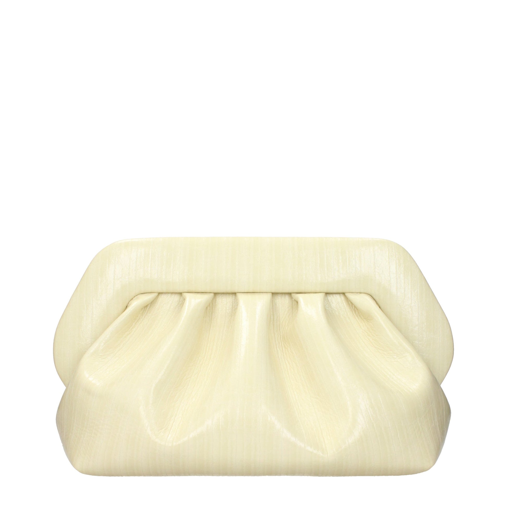 Beige Leather Clutch Bag