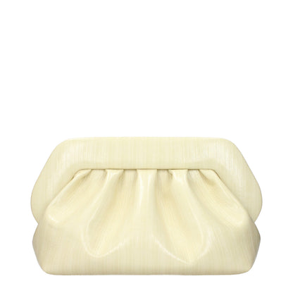 Beige Leather Clutch Bag