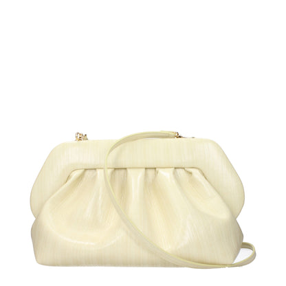 Beige Leather Clutch Bag