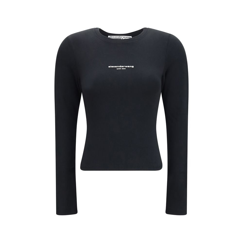 Black Cotton Long Sleeve T-Shirt