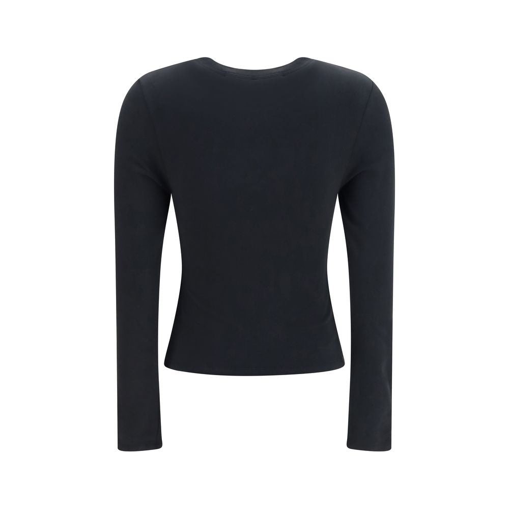 Black Cotton Long Sleeve T-Shirt