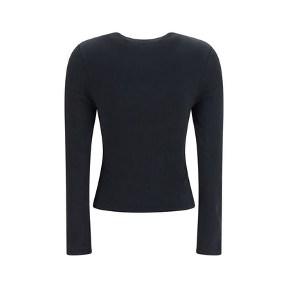 Black Cotton Long Sleeve T-Shirt