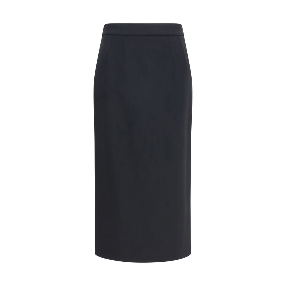 Black Wool Oves Aries Long Skirt