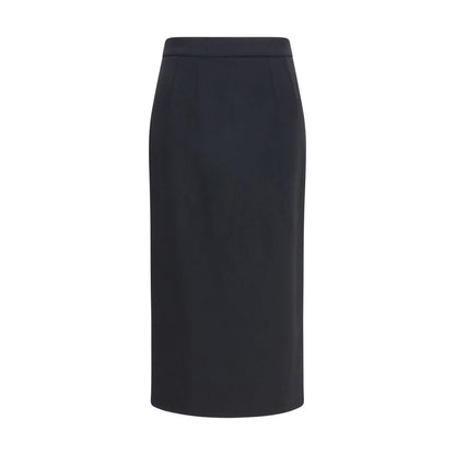 Black Wool Oves Aries Long Skirt