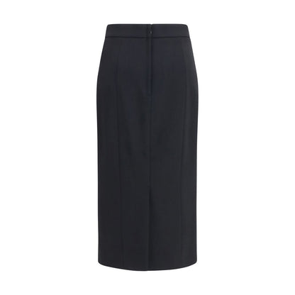 Black Wool Oves Aries Long Skirt
