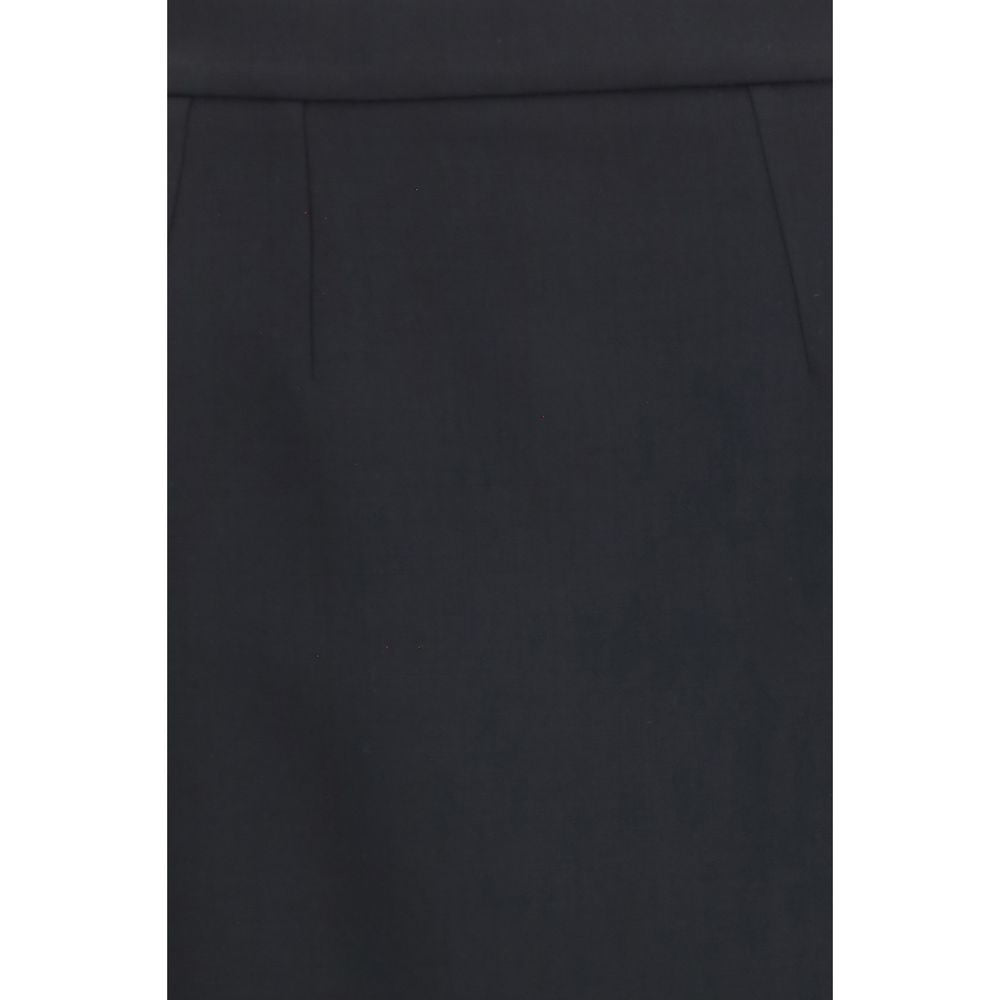 Black Wool Oves Aries Long Skirt