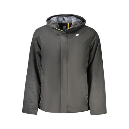 Nero Poliestere Uomo Jacket with Hood and Pockets