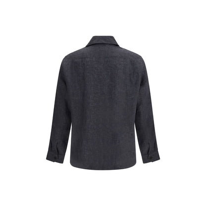 Gray Linen Dress Shirt