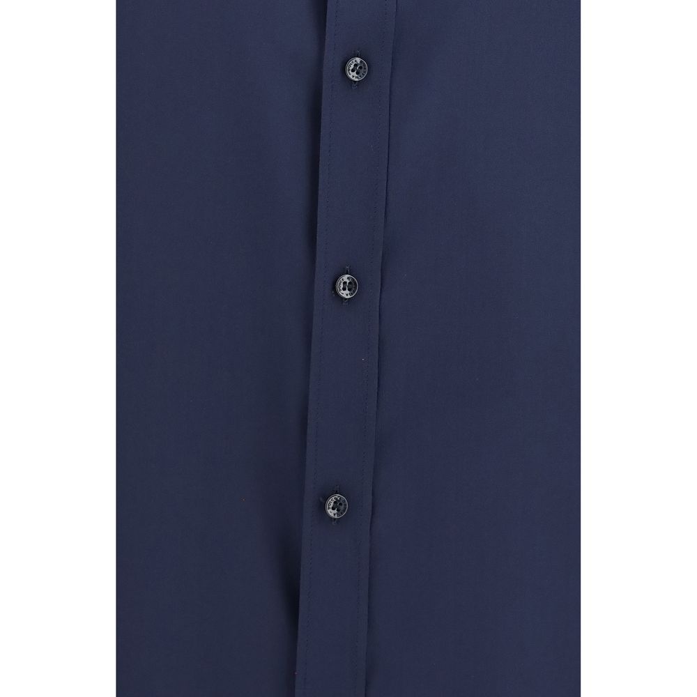 Blue Silk Dress Shirt