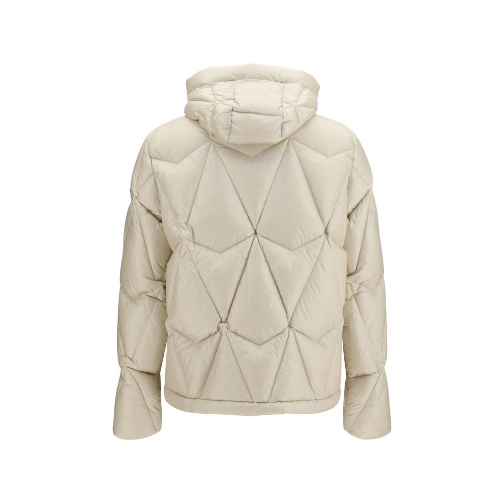 Beige Nylon Full-Length Jacket