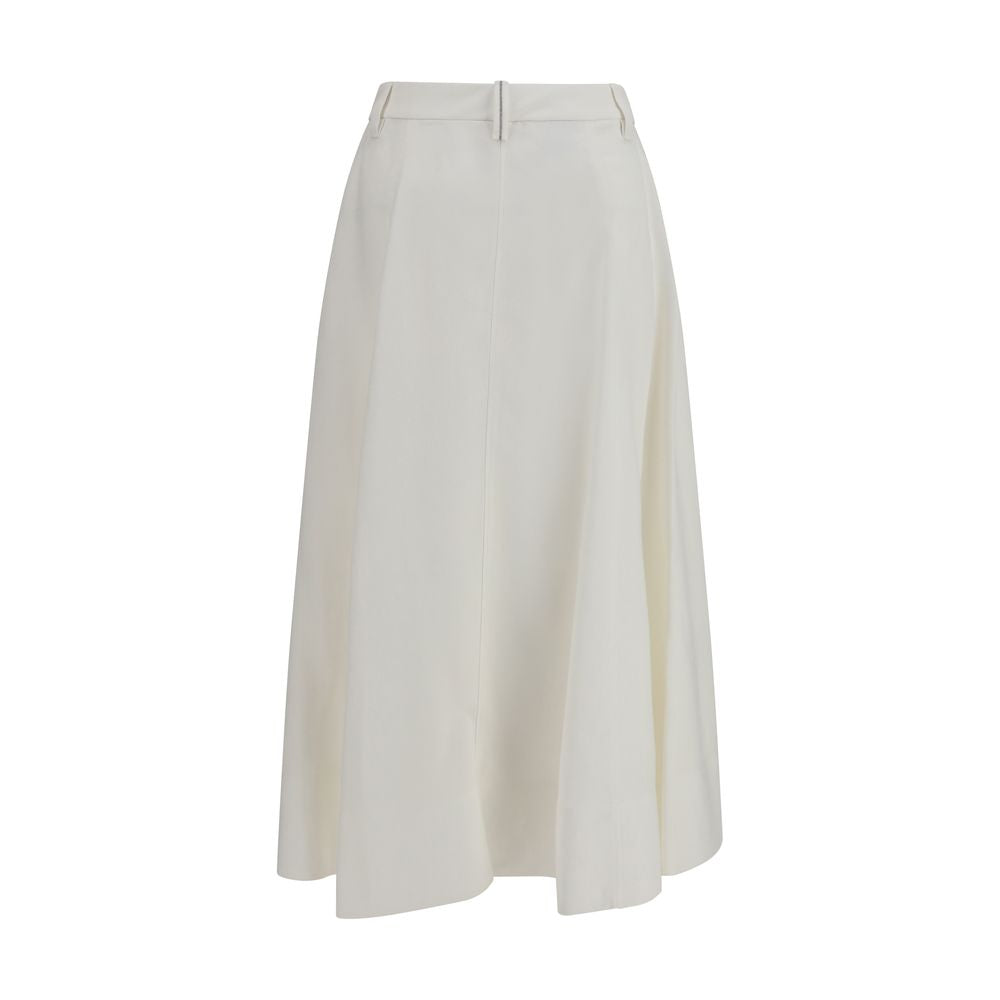 White Viscose Long Skirt