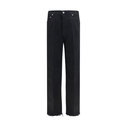 Black Cotton Flared Jeans