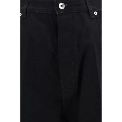 Black Cotton Flared Jeans