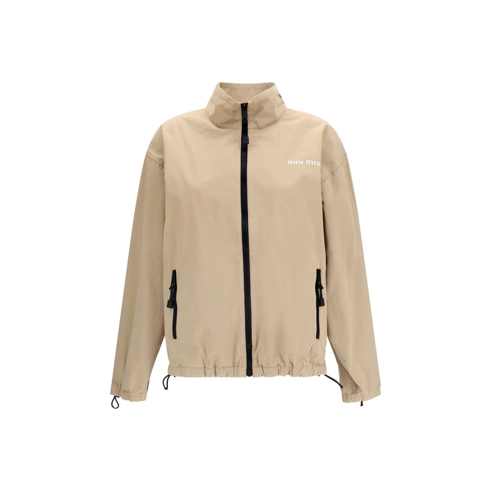 Beige Cotton Full-Length Jacket