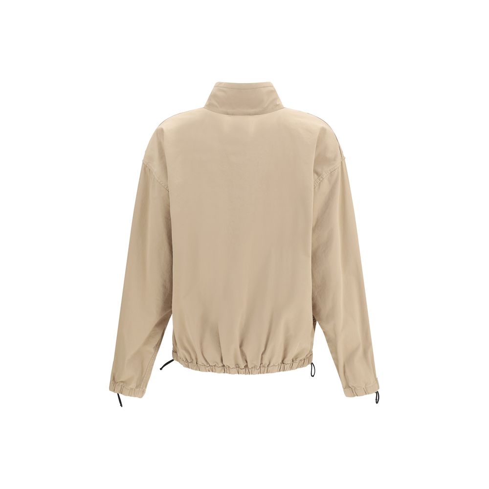 Beige Cotton Full-Length Jacket