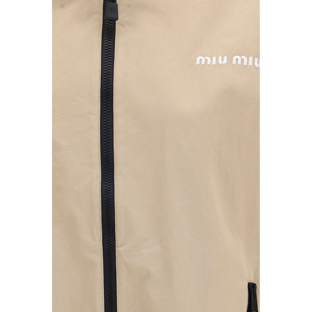 Beige Cotton Full-Length Jacket
