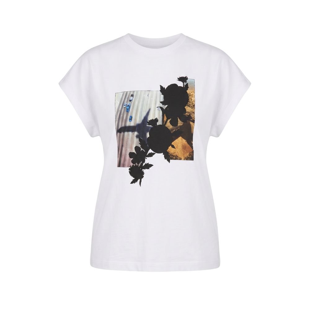 White Cotton Women T-Shirt