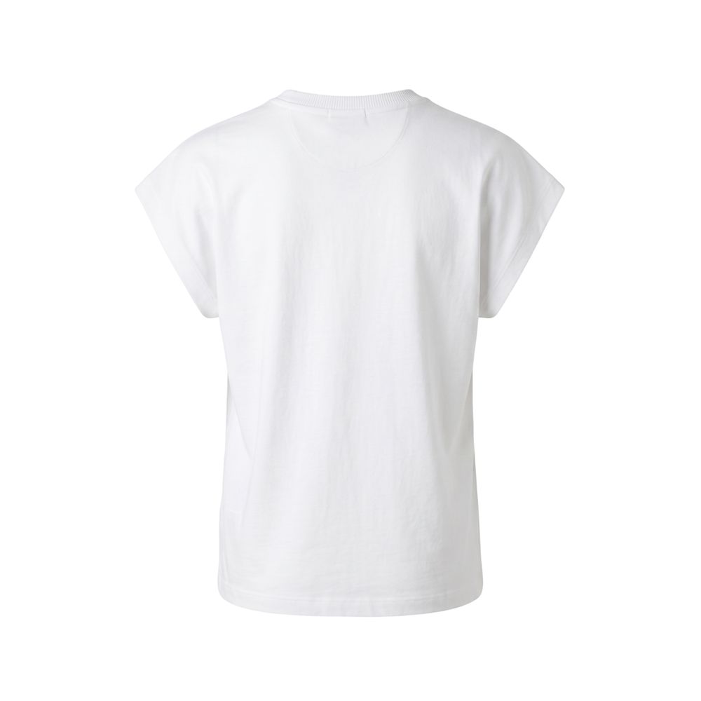 White Cotton Women T-Shirt