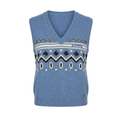 Blue Nylon Women Sweater Vest