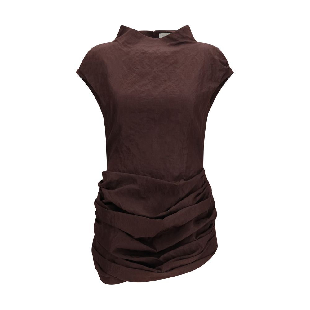 Brown Cotton Casual Dress