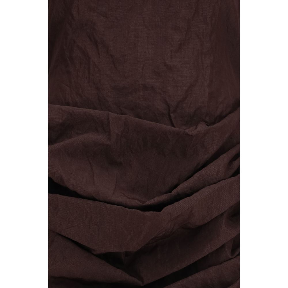 Brown Cotton Casual Dress