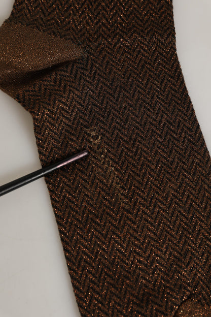 Men Brown Viscose Over The Calf Accessory Socks